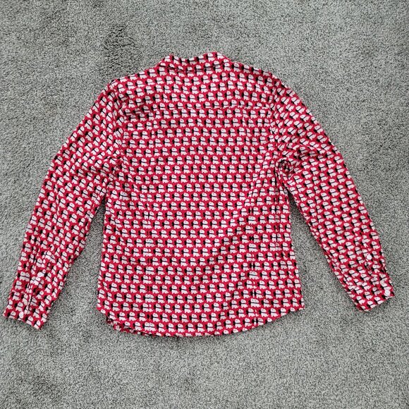 Crown & Ivy Red White & Blue  Dog Print Blouse Large - Picture 6 of 12